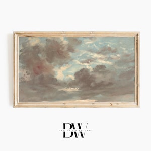 Samsung Frame TV Art / Summer Sunset Clouds / Vintage Frame TV Art / Vintage Art / Download digitale / Arte per Samsung Frame TV