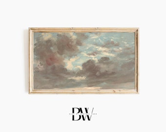 Samsung Frame TV Art | Summer Sunset Clouds | Vintage Frame TV Art | Vintage Art | Digital Download | Art for Samsung Frame TV