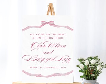 Baby Shower Sign | Custom Baby Shower Welcome Sign | Baby Shower Poster | Baby Shower, Girl | Digital Download