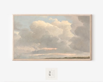 Frame TV Art | Frame TV Art | Clouds in the Sky | Transitional, McGee, Neutral | Digital Download | Art for Frame TV
