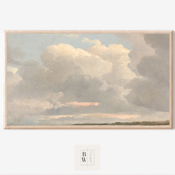 Frame TV Art | Frame TV Art | Clouds in the Sky | Transitional, McGee, Neutral | Digital Download | Art for Frame TV