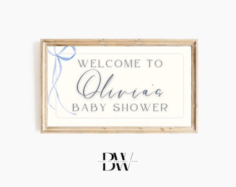 Frame TV Art | Custom Baby Shower Frame TV Art | Baby Shower Welcome | Bow Theme Baby Shower | Digital Download | Art for Frame TV