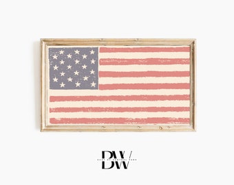 Frame TV | Antique Vintage American Flag | 4th of July | Modern Traditional | Independence | Rustic | Memorial Day | Labor Day