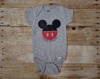 I'm Here for Mickey, Mickey Baby Outfit, Fitst Disney Trip, Mickey Bodysuit, Mickey Creeper