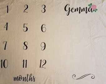 Milestone Blanket, Baby Blanket, Blanket, Milestone, months blanket