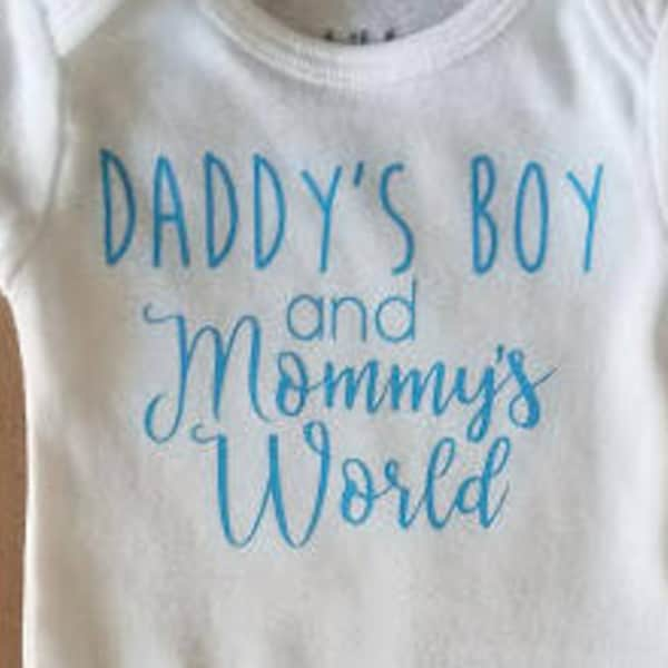 baby bodysuit, baby shirt, baby clothes, bodysuit, shirt, daddy's boy, mommy's world