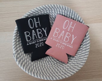 Baby Announcement Koozies, Oh BABY Koozies, A Baby is Brewing Koozies, New Baby Koozies, Mom and dad koozies, new parent koozies