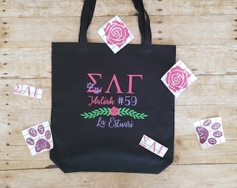 Gamma Tote Bag, Gamma Bag, SLG, Sigma Lambda Gamma, Sorority Tote Bag, Sorority Bag, Sorority Tote
