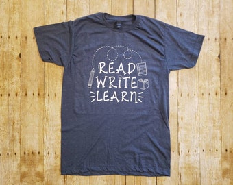 Teacher shirt, school shirt, reading teacher shirt, writing teacher shirt