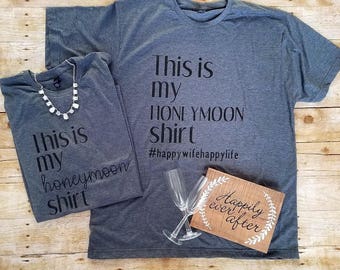 This is my honeymoon shirt, honeymoon shirt, honeymoon, newlywed shirt, just married shirt, honeymoon, his and hers, just married