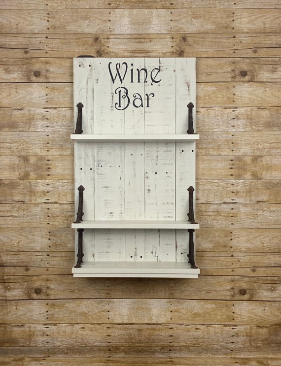 Farmhouse chic wine bar rustic wine bar rustic wine rack Etsy