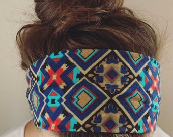 Blue Aztec Headband