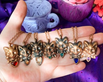Crystal Cat Jewelry, Rhinestone Jewelry, Crystal Jewelry Copper, Purple Amethyst Birthstone Necklace, Crazy Cat Lady, Rainbow Cat Mom Gifts