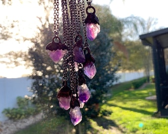 Raw Amethyst Necklace, Minimalist Gemstone Jewelry, Healing Crystal Layering Necklace, Raw Crystal Jewelry, Handmade Yoga Lover Gifts