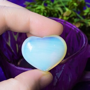 Carved Opalite Heart Worry Stone, Highest Self Crystal Meditation, White Palm Stone, Gifts for Mommy, Galentine&#39;s Day Gifts For Friends