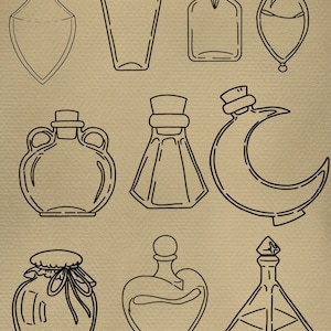 Potion Bottle Procreate Stamps - 20 Stamps