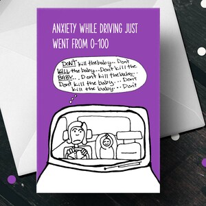 New Mom Card - New Mum Card - Funny Mom Card - Postpartum Anxiety - Postnatal Anxiety - New Baby Card - Anxiety Card - Humorous Mom Card