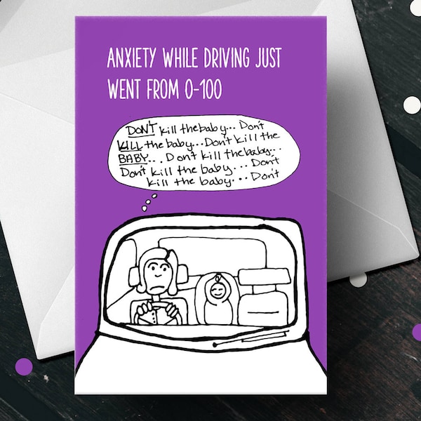 New Mom Card - New Mum Card - Funny Mom Card - Postpartum Anxiety - Postnatal Anxiety - New Baby Card - Anxiety Card - Humorous Mom Card