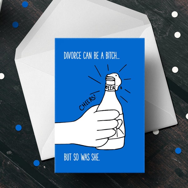 PDF Divorce Card - Break Up Card - Celebrate Divorce Card - Divorce Greeting - Congratulations Card - Newly Divorced  - Male Divorce