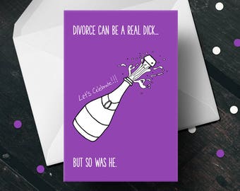 PDF Divorce Card - Break Up Card - Celebrate Divorce Card  - Congratulations Card - Divorce Party - Newly Divorced - Sympathy
