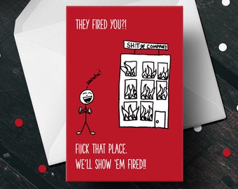 PDF Fired Card - Job Loss Card - This Sucks Card - Sorry Card - Funny Sympathy Card - Sympathy Card - Red Stapler