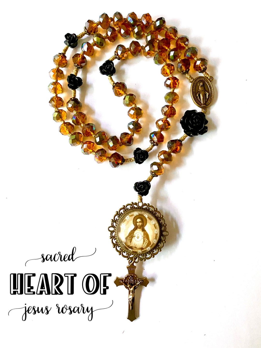 Sacred Heart of Jesus Rosary - Etsy