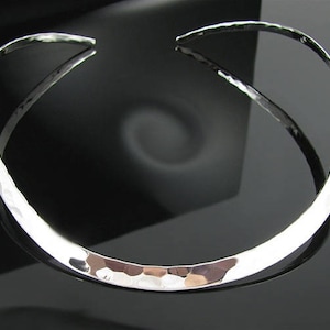 Collar Necklace Flat 3mm Open Back Polished Sterling Silver Collar Necklace Flat 3mm Open Back Polished Sterling Silver