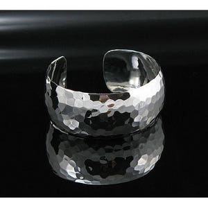 7&quot; gehamerde manchetarmband - echt 925 sterlingzilver