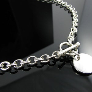 18 "Toggle Disc Halskette .925 Sterling Silber Oval Links