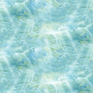 Elizabeth Studio Landscape Medley Iridescent River Ocean Pool Water Waves Cotton Quilt Fabric