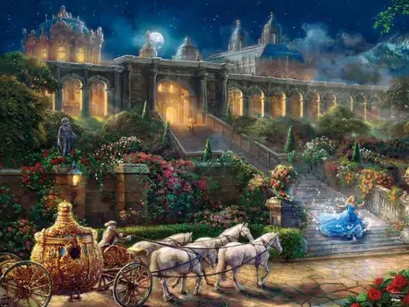 Disney Cinderella Clock Strikes Midnight by Thomas Kinkade for
