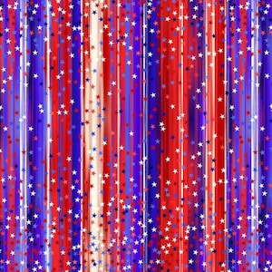 Timeless Treasures Lady Liberty by Chong A Hwang Red, White, and Blue Stars and Stripes Cotton Quilt Fabric