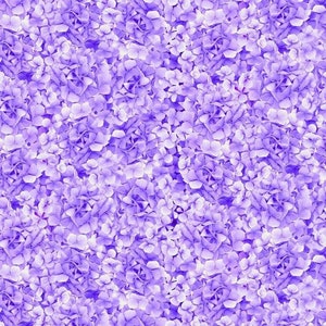BOLT END 33 Inches Timeless Treasures Hydrangea Bliss by Chong A Hwang Lavender Flower Petals Cotton Quilt Fabric