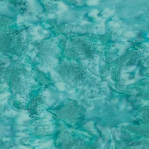 Hoffman Turquoise Seamist Hand Dyed Bali Watercolor Batik Cotton Quilt Fabric
