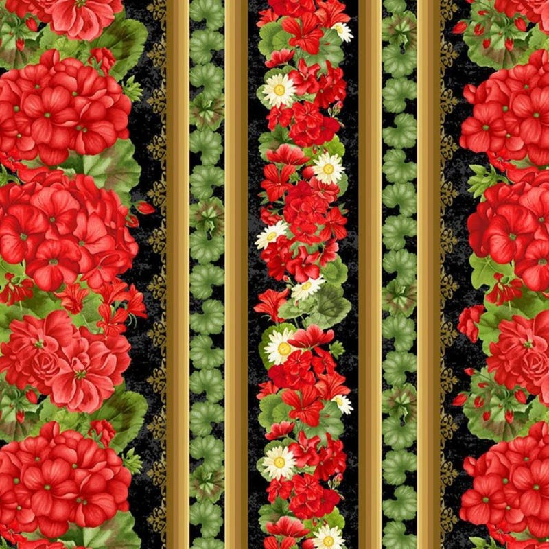 Elegant Striped Floral Patchwork