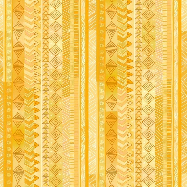 Clothworks Basics by Laurel Burch Bright Yellow Stripe Cotton Quilt Fabric