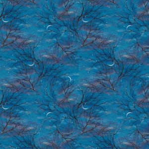P&B Textiles Autumn Retreat Fall Branches on Night Sky Cotton Quilt Fabric