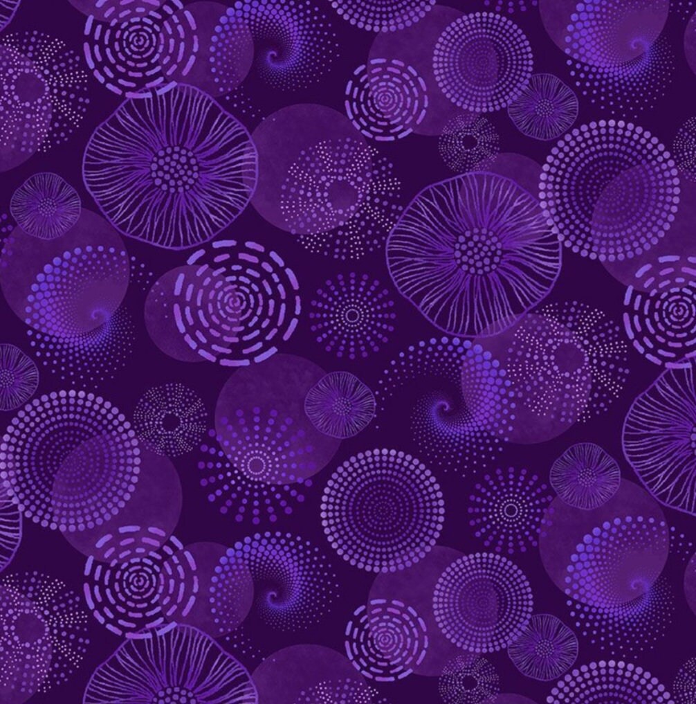 Electric Ocean by Chong A Hwang for Timeless Treasure Purple Deep Sea ...