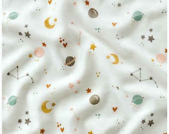 Camelot Fabrics Cosmic Dreams Cotton Material, Planets Moons Stars Constellations, Celestial Space Fabric by the Yard, Nursery Quilting