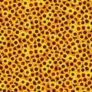 Timeless Treasures Sunflower Symphony Mini Yellow Sunflowers Cotton Quilt Fabric