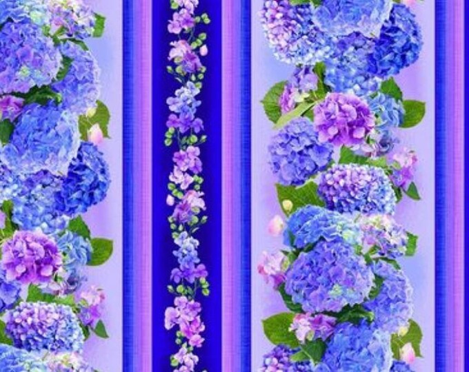 Timeless Treasures Hydrangea Bliss by Chong A Hwang Medium Purple and ...