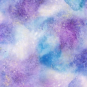 Hoffman Hyacinth Luminous Love Purple, Blue, and White Cotton Quilt Fabric