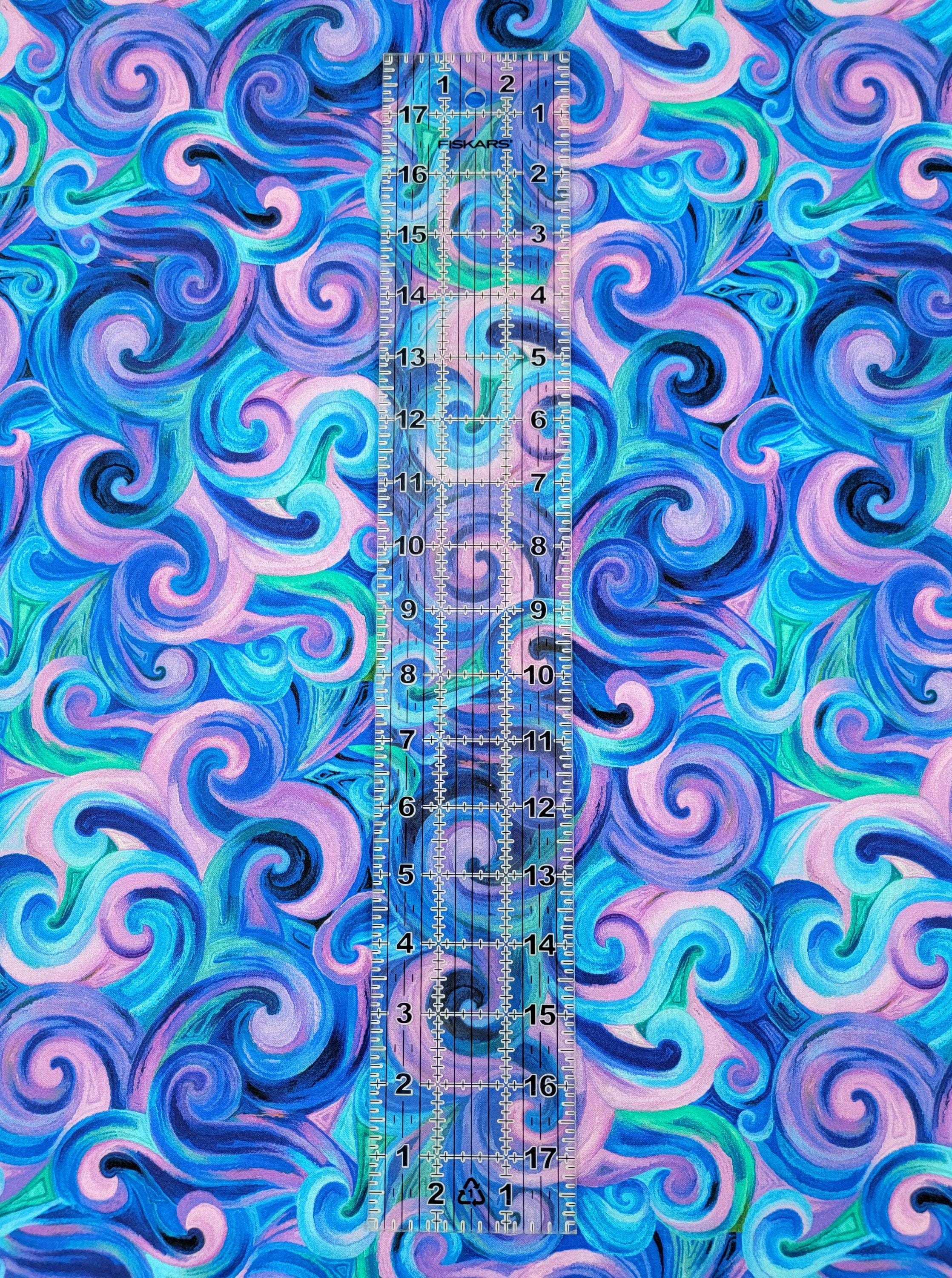 Bellagio by Timeless Treasures Blue, Purple, and Green Swirl Cotton ...