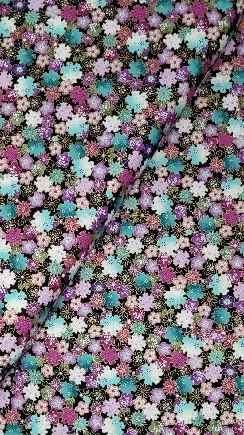 Shizuka by Chong A Hwang for Timeless Treasures Small Asian Flowers ...