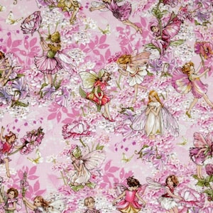 BOLT END 30 INCHES Michael Miller Pink Flower Petal Fairy Garden Cotton Sewing Quilt Fabric