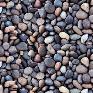 Elizabeth Studio Landscape Medley Blue Gray Pebble Rocks Cotton Quilt Fabric