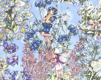 Michael Miller Blue Periwinkle Flower Petal Fairy Garden Cotton Sewing Quilt Fabric