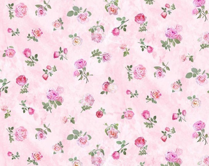 BOLT END 34 INCHES Bellerose by Timeless Treasures Small Pink Roses ...