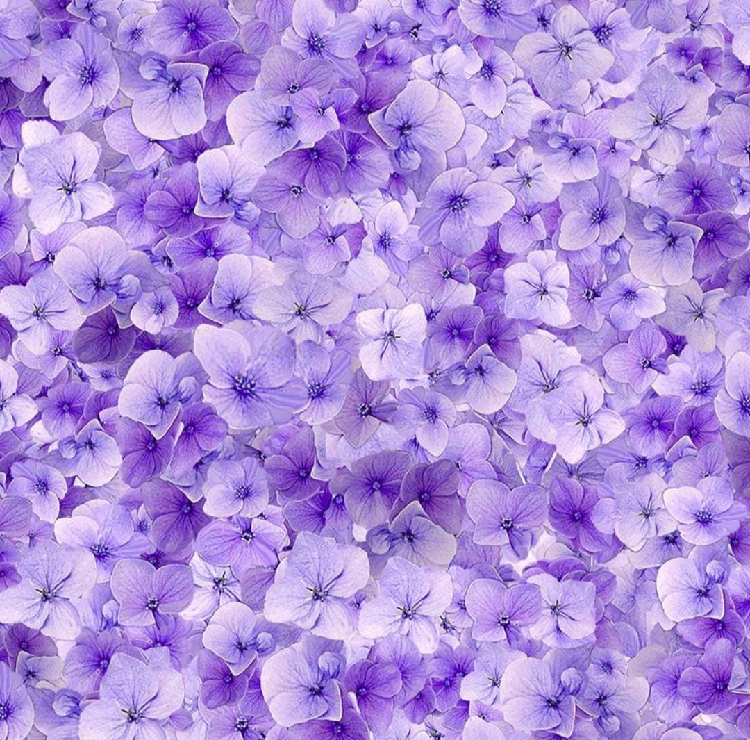 Timeless Treasures Garden Delight Purple Lilac Packed Flowers Cotton ...