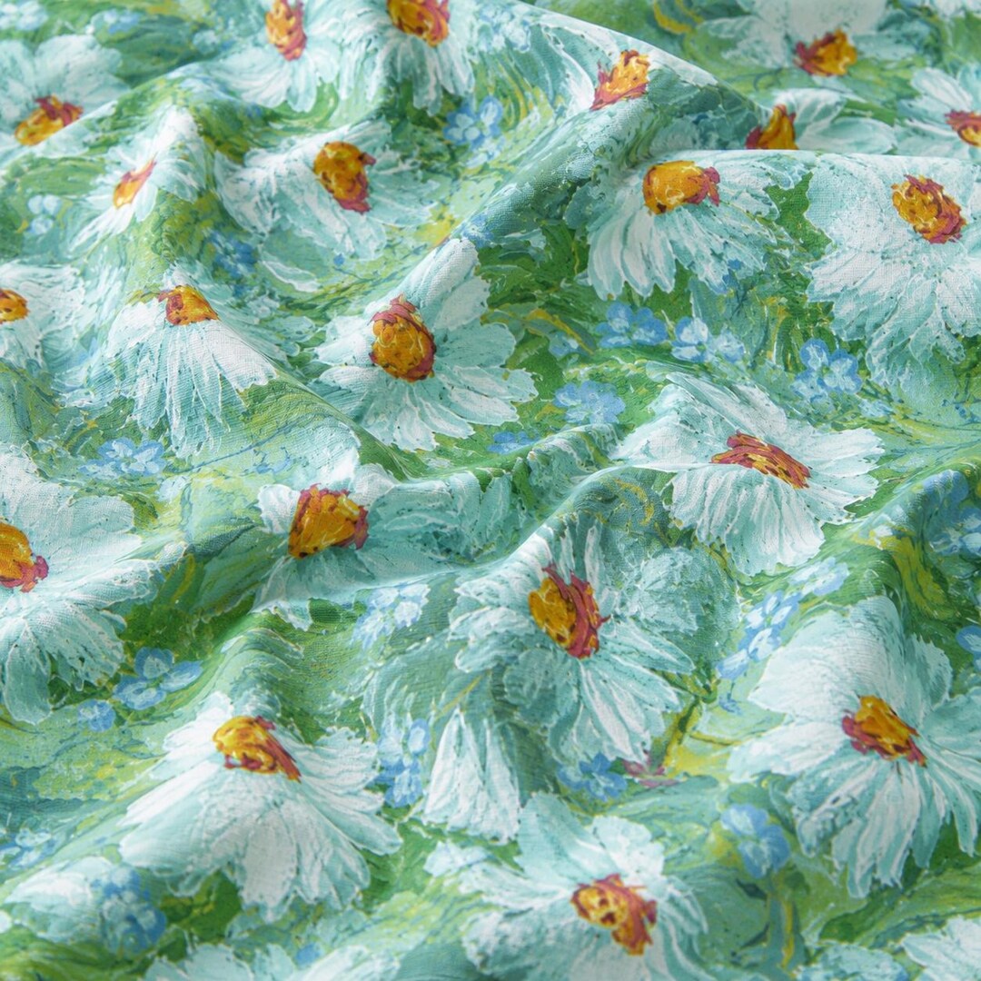 Timeless Treasures Impression White Daisy Floral Cotton Fabric by the ...